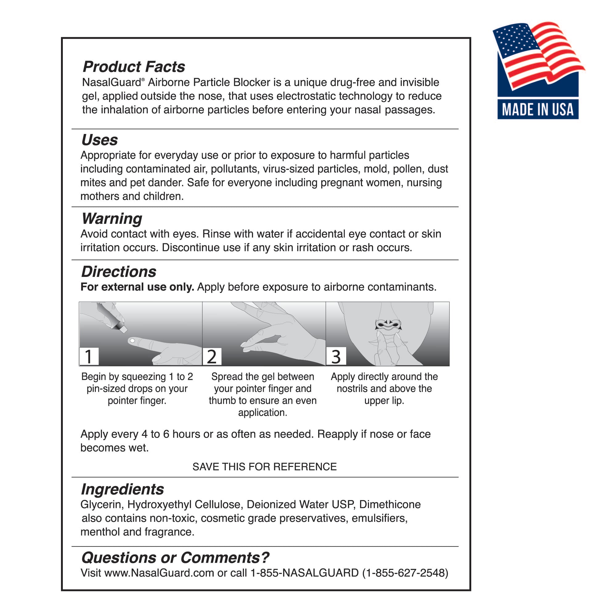 NasalGuard Airborne Particle Blocker | Allergy Prevention Gel | Cool Menthol | 3g Tube